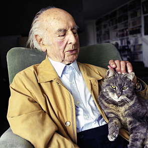 Albert Hofmann mit Katze