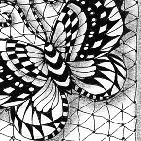 Schmetterling-Zentangle